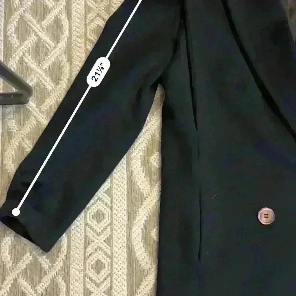 Jules Miller Black Oversize Wool Vintage 1980's Coat, Big Shoulders, S/M. - Picture 9 of 9